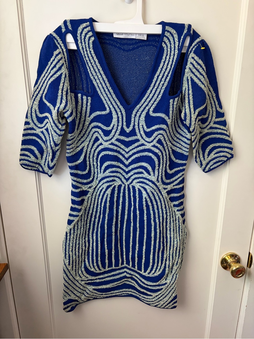 Alice McCall Blue and Iridescent Patterned Knit Dress